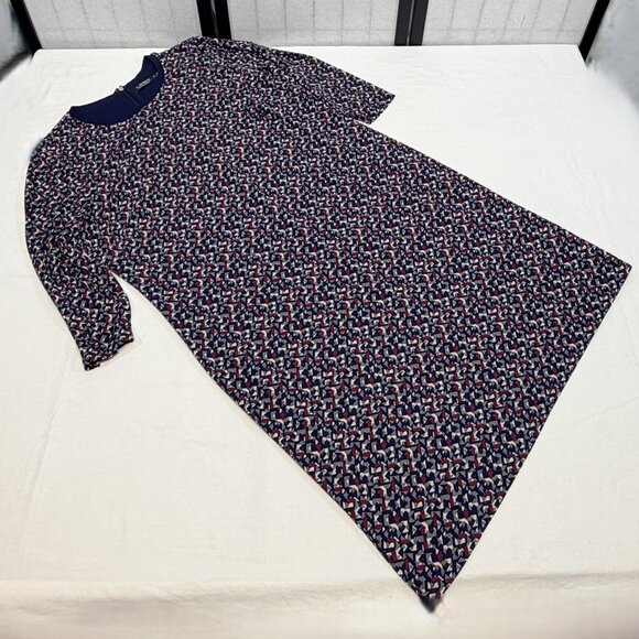 Lauren Ralph Lauren Scoop Neck Geometric Print ¾ Sleeve Lined Shift Dress 2X - Picture 8 of 11